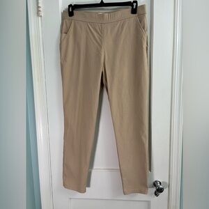 Nannette Slim Pull-On Chinos in Beige